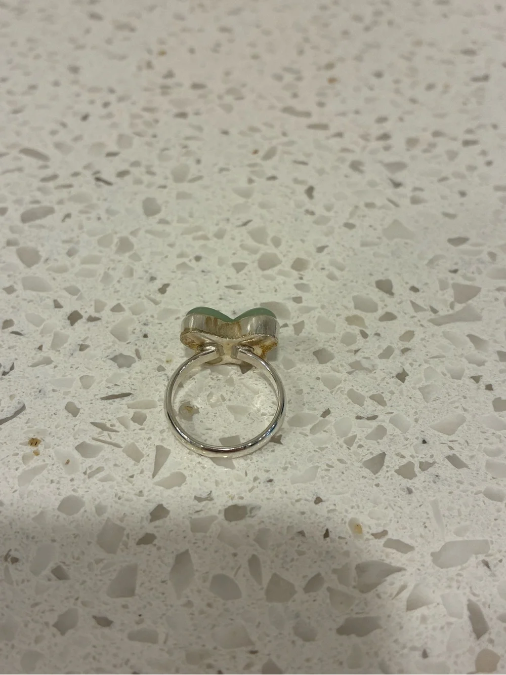 Green agate butterfly ring
